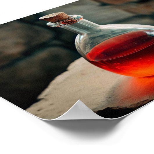 Roter Tank auf Stone Table Poster (Ecke)