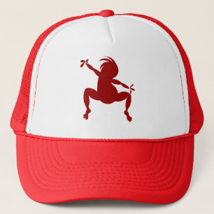 Roter tanzender Kokopelli Truckerkappe