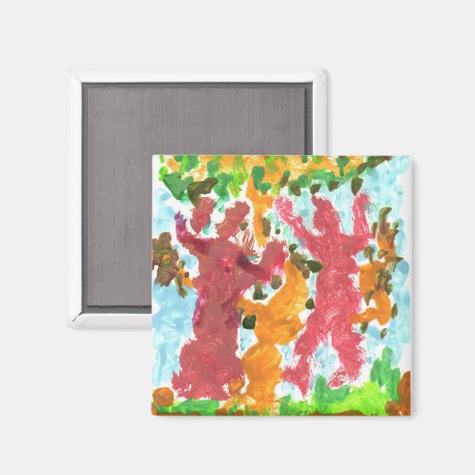 roter Tanzfiguren-Magnet Magnet (Vorderseite/Rückseite)