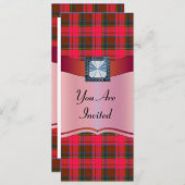 Roter Tartan kariert Einladung (Vorne/Hinten)