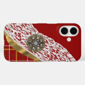 Roter Tartan kariert und Spitze Case-Mate iPhone Hülle (Rückseite (Horizontal))