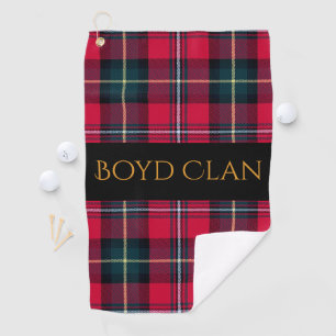 Roter Tartan mit Namen oder Anfangsbuchstaben Golfhandtuch