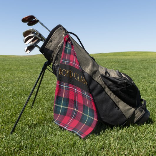 Roter Tartan mit Namen oder Anfangsbuchstaben Golfhandtuch (Gras)