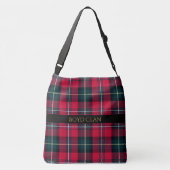 Roter Tartan mit Namen oder Initialen Tragetaschen Mit Langen Trägern (Rückseite)