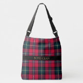 Roter Tartan mit Namen oder Initialen Tragetaschen Mit Langen Trägern (Vorderseite)
