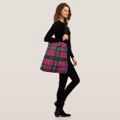 Roter Tartan mit Namen oder Initialen Tragetaschen Mit Langen Trägern (Am Model)