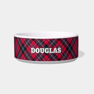 Roter Tartan mit (oder ohne) Hundename Napf