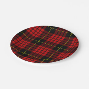 Roter Tartan-Papier-Teller Pappteller