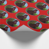 Roter Taubenzirkel Geschenkpapier (Ecke)