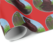 Roter Taubenzirkel Geschenkpapier (Rolleneckpunkt)