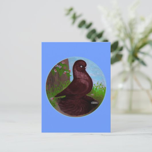 Roter Taubenzirkel Postkarte (Stehend Vorderseite)