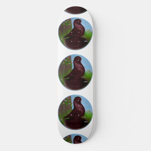 Roter Taubenzirkel Skateboard (Vorderseite)