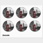 Roter Telefonkasten in London, Rundaufkleber Runder Aufkleber (Blatt)