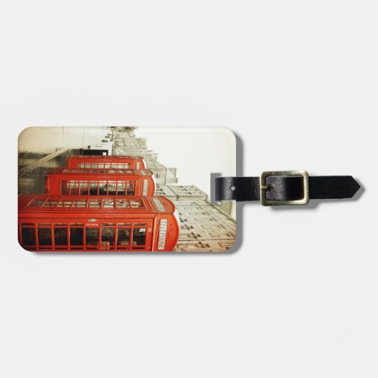 roter Telefonzelle-Gepäckanhänger Gepäckanhänger (Vorderseite horizontal)
