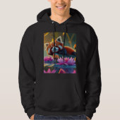 Roter Teller auf einem Login-Lotusteich Hoodie (Vorderseite)