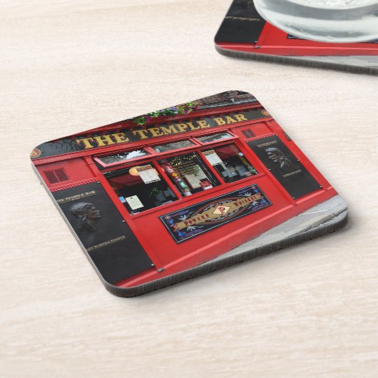 Roter Tempel-Bar Pub in Dublin Getränkeuntersetzer (Linke Seite)