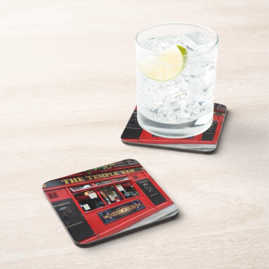 Roter Tempel-Bar Pub in Dublin Getränkeuntersetzer (Rechte Seite)