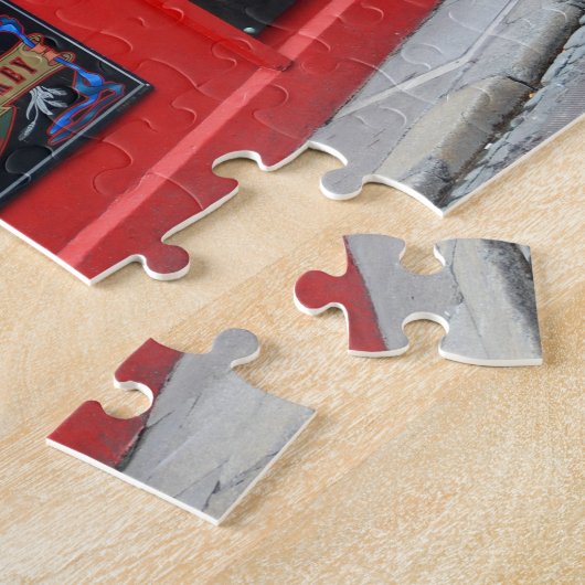 Roter Tempel-Bar Pub in Dublin-Puzzlespiel Puzzle (Seite)