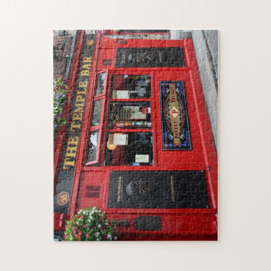Roter Tempel-Bar Pub in Dublin-Puzzlespiel Puzzle (Vertikal)