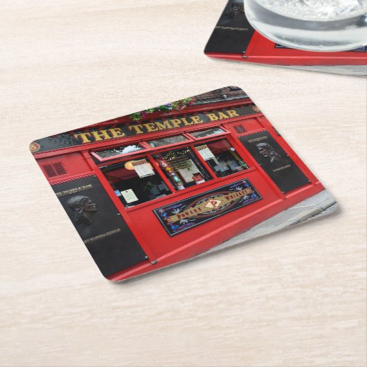 Roter Tempel-Bar Pub in Dublin Rechteckiger Pappuntersetzer (angewinkelt)