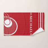 Roter Tennisschläger und Ball Elegant gestreift Handtuch (Handtuch)