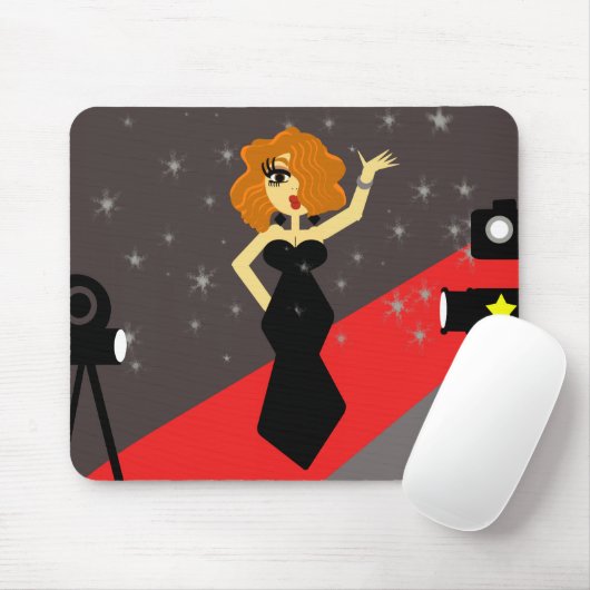 Roter Teppich-Diva Mousepad (Mit Mouse)