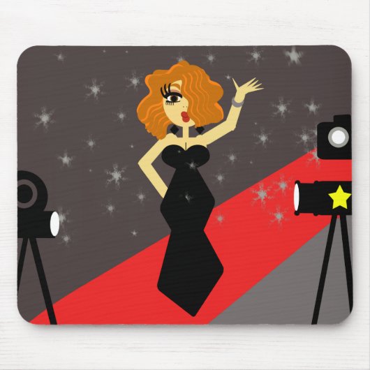 Roter Teppich-Diva Mousepad (Vorne)