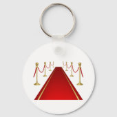 Roter Teppich-Eingang mit goldenen Absperrungen Schlüsselanhänger (Rückseite)