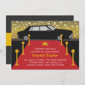 Roter Teppich Glam Hollywood Party Girl Geburtstag Einladung (Vorne/Hinten)