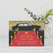 Roter Teppich Glam Hollywood Party Girl Geburtstag Einladung (Stehend Vorderseite)