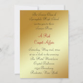 Roter Teppich Gold Kronleuchter Prom Einladungen (Rückseite)