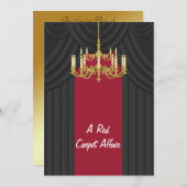 Roter Teppich Gold Kronleuchter Prom Einladungen (Vorne/Hinten)