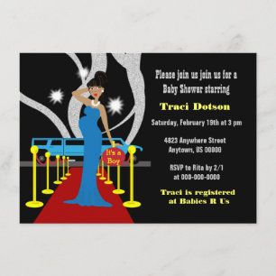 Roter Teppich Hollywood-Babyparty-Einladungsjunge Einladung