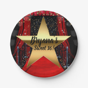 Roter-Teppich-Hollywood-Goldstars-Birthday-Party Pappteller