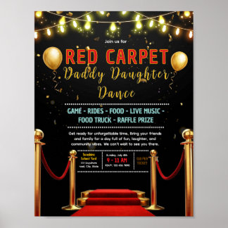 Roter-Teppich-Spendenflyer zum Bearbeiten Poster
