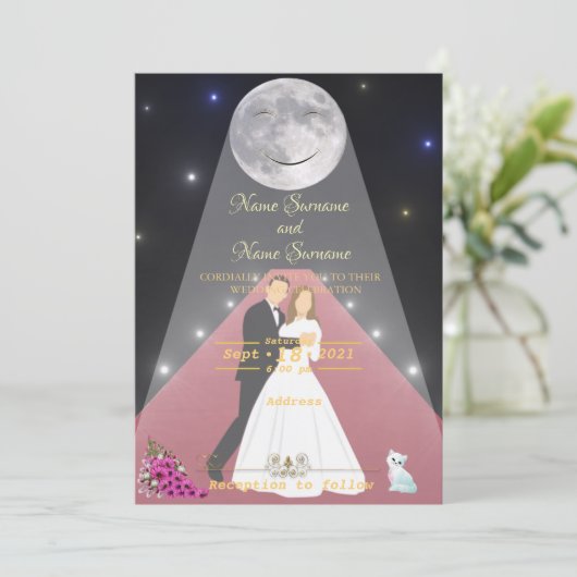 Roter Teppichboden Einladung (Stehend Vorderseite)