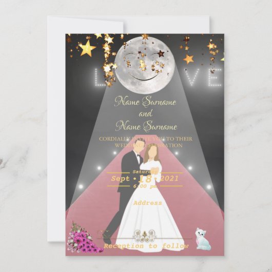 Roter Teppichboden Einladung (Vorderseite)