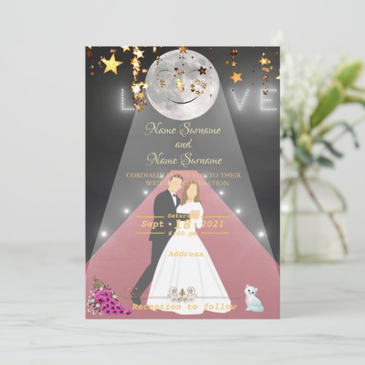 Roter Teppichboden Einladung (Stehend Vorderseite)