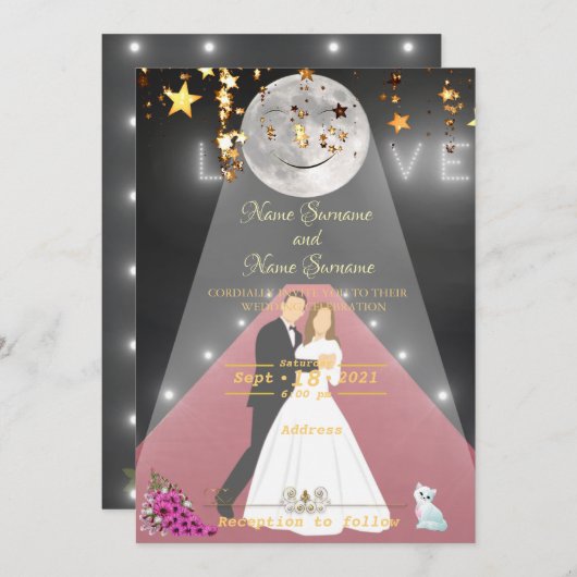 Roter Teppichboden Einladung (Vorne/Hinten)