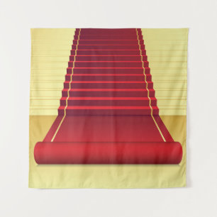 Roter Teppichboden Eleganz: Vintager Hintergrund. Wandteppich
