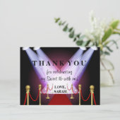 Roter Teppichhollywood-Bonbon 16 danken Ihnen zu Dankeskarte (Stehend Vorderseite)