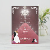 roter Teppichkronleuchter Einladung (Stehend Vorderseite)