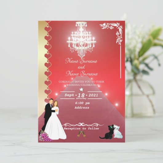 Roter Teppichleuchter Einladung (Stehend Vorderseite)