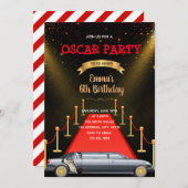 Roter Teppichlimousine - Einladung zum Geburtstag (Vorne/Hinten)