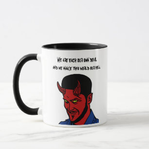 Roter Teufel Dämon Mann Luzifer Hell zitiert Kunst Tasse