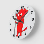 Roter Teufel Design Runde Wanduhr (Winkel)