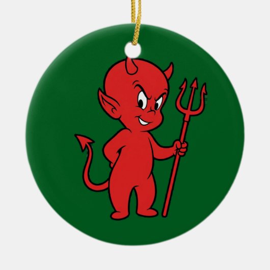 Roter Teufel Keramik Ornament (Vorne)