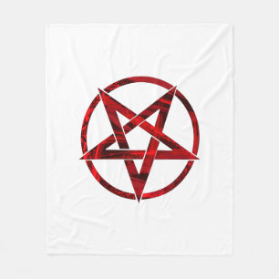Roter Teufel-Pentagramm Fleecedecke
