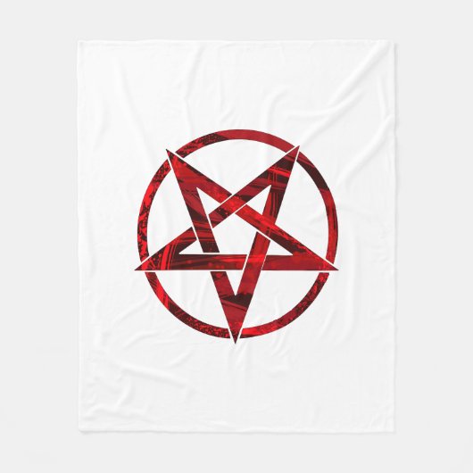 Roter Teufel-Pentagramm Fleecedecke (Vorderseite)