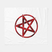 Roter Teufel-Pentagramm Fleecedecke (Vorderseite (Horizontal))